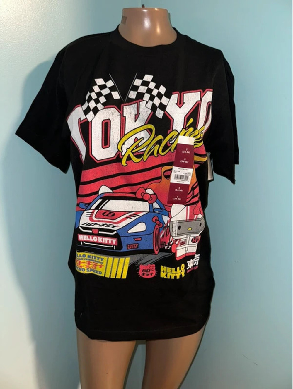 Sanrio Hello Kitty "Tokyo Speed" Y2K Graphic S T-Shirt NWT